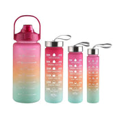 4 Pcs Motivational Water Bottles with Time Markers for Hydration
