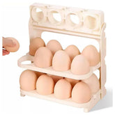 Foldable 3-Layer Egg Storage Box with 24-Grid, Reusable Refrigerator Organizer