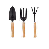 Small Gardening Tool Set with Wooden Handles for Soil Care