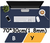 Large Dual-Side PU Leather Desk Mat 70x30cm, Waterproof & Organizer