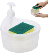 Elegant Soap Dispenser & Scrubber Holder with Pump for Kitchen & Bathroom