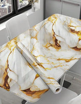White Gold Marble Foil - Self-Adhesive Waterproof Contact Paper