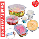 Set of 6 Reusable Silicone Stretch Lids for Bowls & Containers