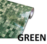 Green Checks Oil-Proof Foil Paper & Sticker for Kitchen