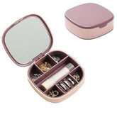 Portable Small Jewelry Box with Mirror for Travel and Storage