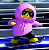 Sliding Bear Car Decor - Fun Skateboarding Interior Ornament