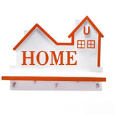 Home Shape Key Holder with Mobile Charging Stand and Storage