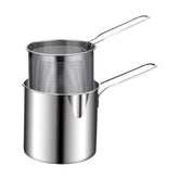 Stainless Steel Deep Frying Pot with Basket & Long Handle