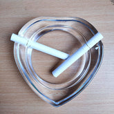 Heart-Shaped Glass Ash Tray for Home & Office Smoking