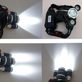 Rechargeable 3X T6 LED Headlamp with Long Range Beam and Adjustable Fit