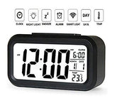 Alvino Black Digital Alarm Clock with Backlight & Sensor