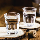 Heavy Base Shot Tea Glass Set (6 Pcs) - Stylish Double-Side Cordial Glasses