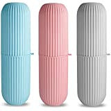 Portable Travel Toothbrush Holder Capsule with Tongue Cleaner, Compact & Lightweight