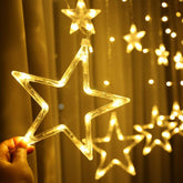 Star Light 6+6 LED String with 12 Hanging Stars & 8 Flash Modes