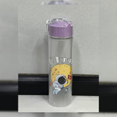 Cartoon Print Transparent Water Bottle with Time Labels for Hydration