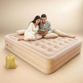 Inflatable Double Air Mattress with Built-in Pump – Portable, Soft Flocked Top, for Home, Travel & Camping