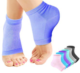 Moisturizing Ankle Gel Socks & Heel Protectors for Pain Relief & Dry Skin (Multi-Color)