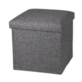 Cube Storage Stool with Cushion – Foldable, Multi-Purpose Seat & Organizer (30x30x30cm, Grey)
