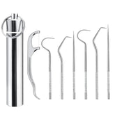 Portable 4-Piece Metal Toothpick & Floss Set for Travel & Outdoor Use