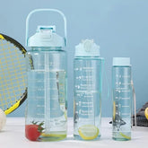 Motivational Transparent Water Bottle Set – 3 Pack, 2000ml, 700ml, 300ml