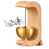 Vintage Beech Wood Doorbell with Brass Bell – Classic Wall Mount Chime