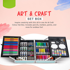 145-Piece Big Color Suitcase Art Set for Creative Kids