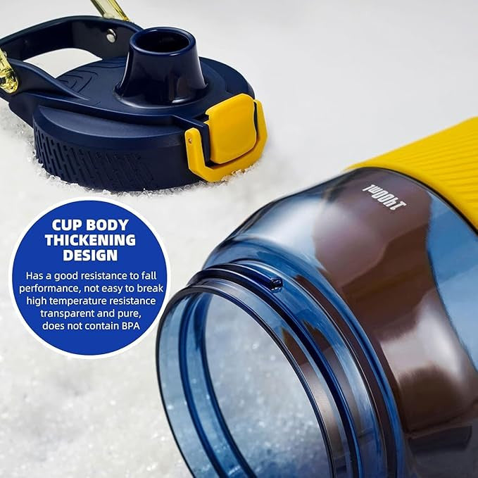 1400ml Sports Water Bottle with Straw – Gym & Motivational Gallon Jug