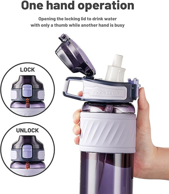 1400ml Sports Water Bottle with Straw – Gym & Motivational Gallon Jug