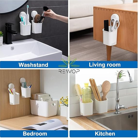 Premium Vacuum Suction Toothbrush Holder for Bathroom Storage