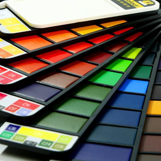 42-Piece Foldable Watercolor Paint Set with Water Brush Pens