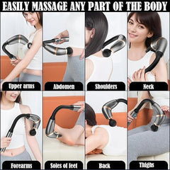 U-Shape Portable Massage Gun with Extension Handle for Muscle Relief