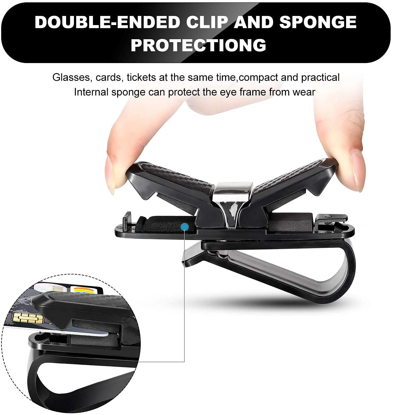 360° Rotating Car Sunglass Holder with Sun Visor Clip