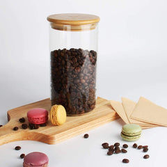 1200ml Airtight Glass Storage Jar with Bamboo Lid