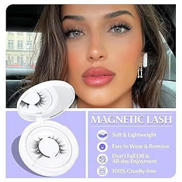 Magnetic Eyelashes with Applicator – Reusable Natural Look
