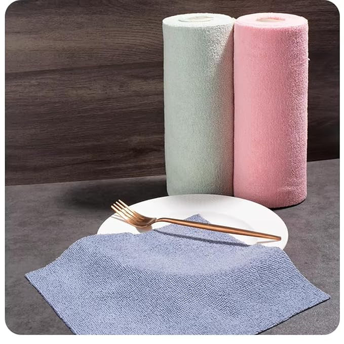 Microfiber Cleaning Cloth Roll - Kitchen Towels & Cleaning Towels