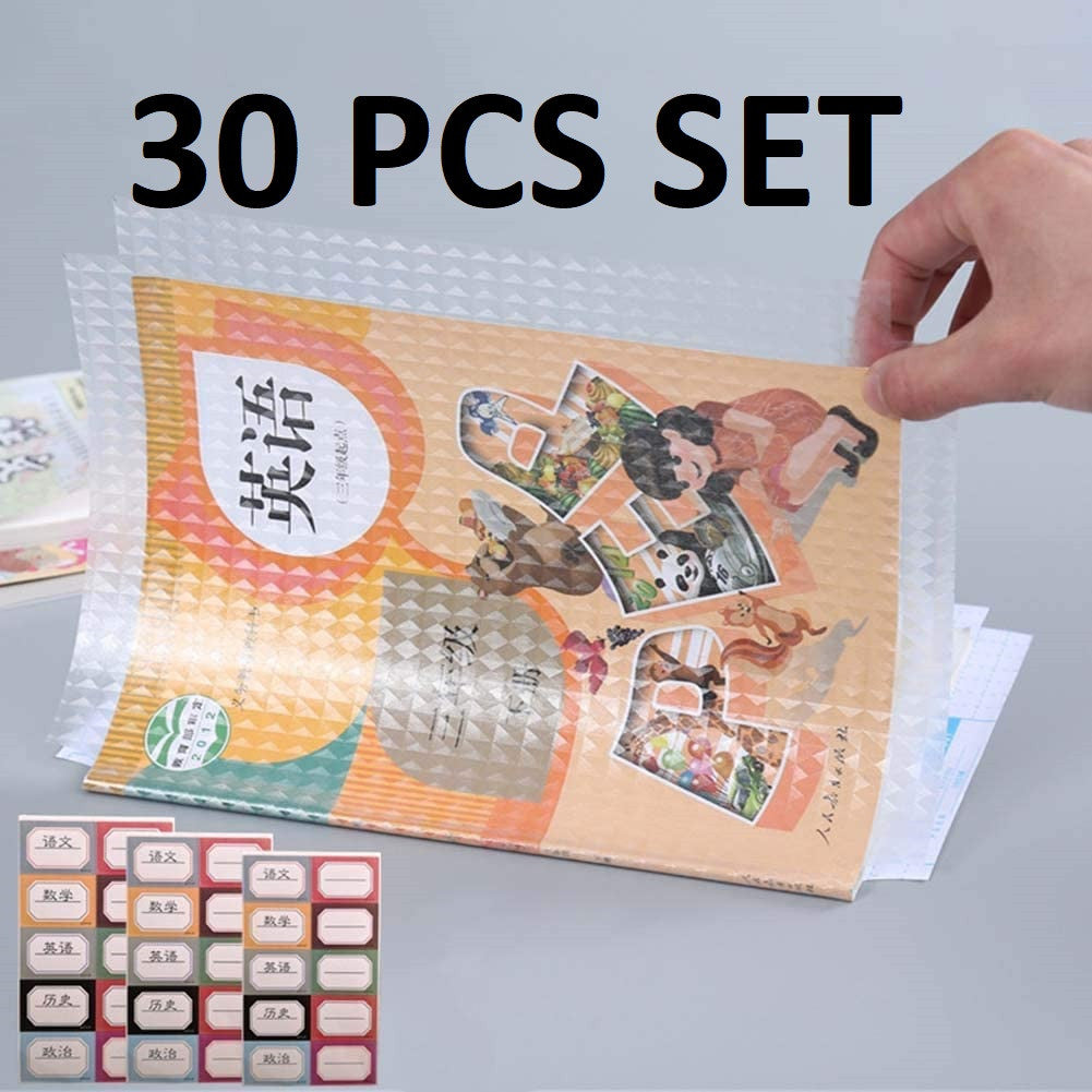 Set of 30 Transparent A4 Book Covers for Protection and Crafting