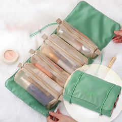4-in-1 Foldable Travel Toiletry Bag with Detachable Cosmetic Organizer