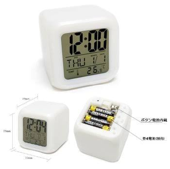 7-Color LED Digital Alarm Clock with Date, Temp & Auto Color Change
