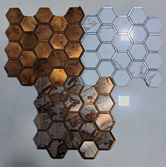 Hexagon Metal Tiles 3D Wall Paper - Self-Adhesive, Waterproof, Modern