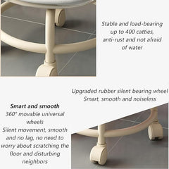 Mini Rolling Stool - Transparent, Compact, Adjustable Chair