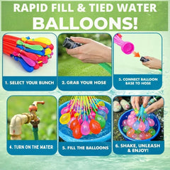 Holi Water Balloons Pack – 111 Multicolor Quick Fill Splash Party