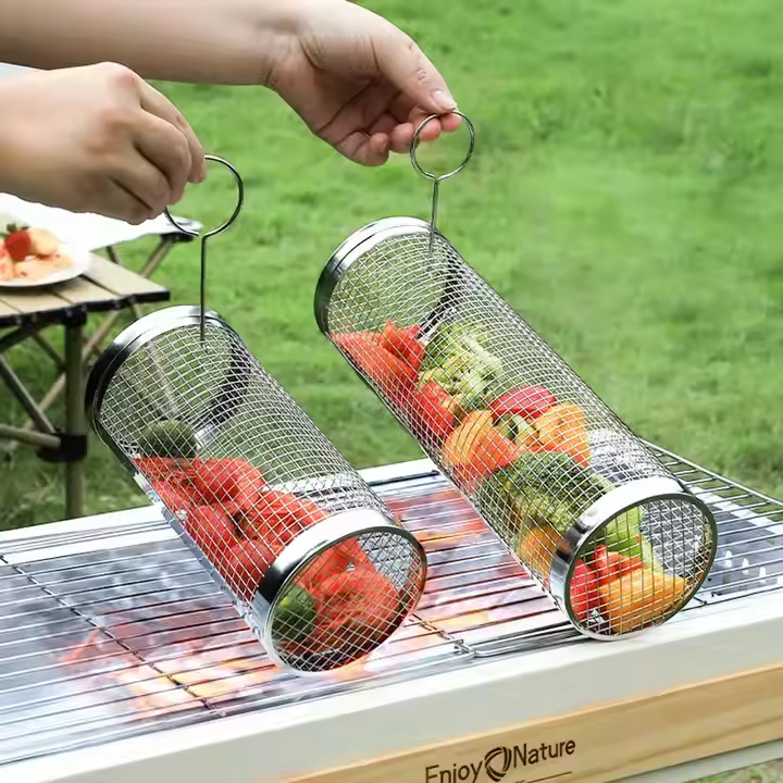 Large BBQ Tube Grill Net 30x9.7 for Perfect Barbecue