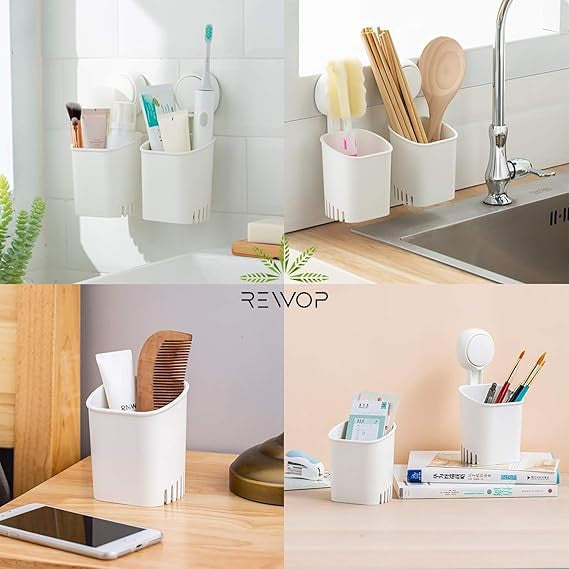 Premium Vacuum Suction Toothbrush Holder for Bathroom Storage