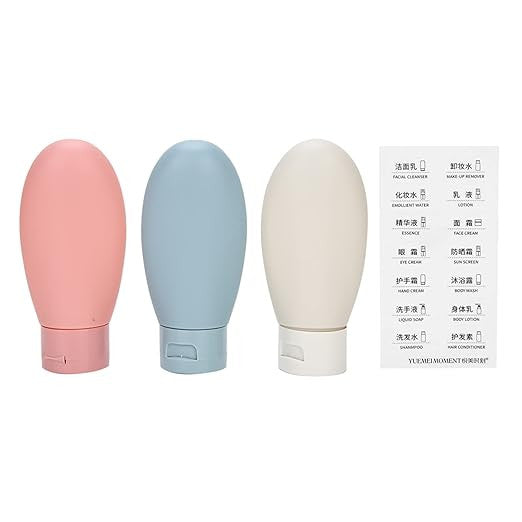3-Pack Portable Travel Bottles for Cosmetics and Liquids