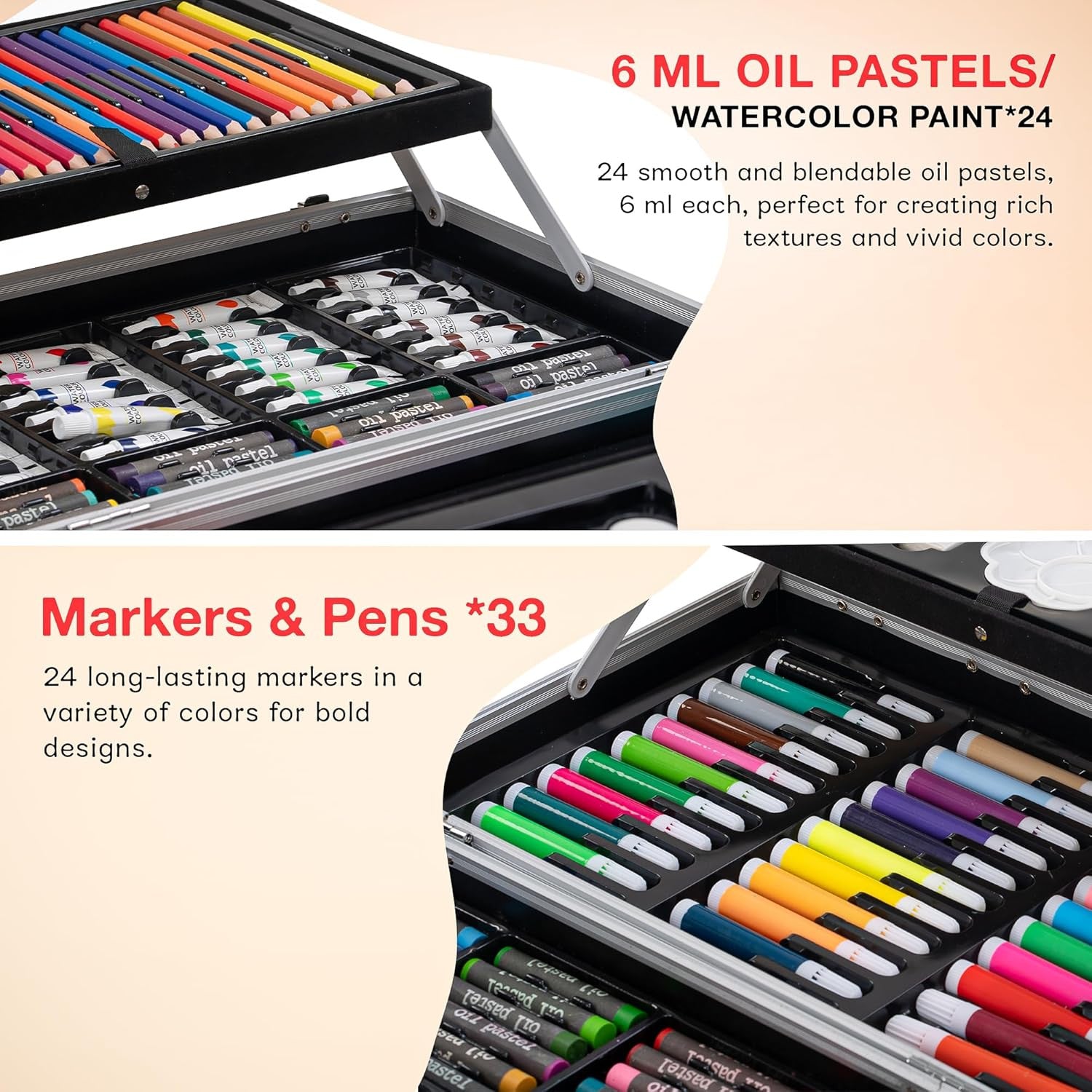 145-Piece Big Color Suitcase Art Set for Creative Kids