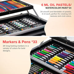 145-Piece Big Color Suitcase Art Set for Creative Kids