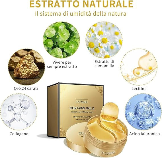 24K Gold Under Eye Patches for Dark Circle Removal
