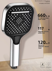 Water Saving Shower Head with Stop Button, 7 Spray Modes, Universal Fit