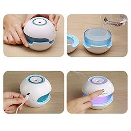 Diamond Cool Mist Humidifier with LED Night Light for Car & Office