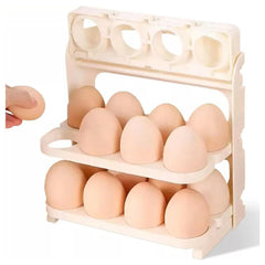 Foldable 3-Layer Egg Storage Box with 24-Grid, Reusable Refrigerator Organizer